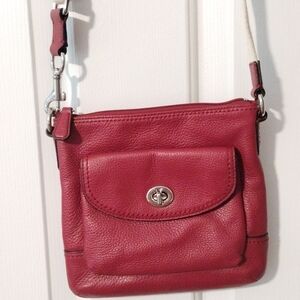 Coach Maroon Red Crossbody Leather Bag